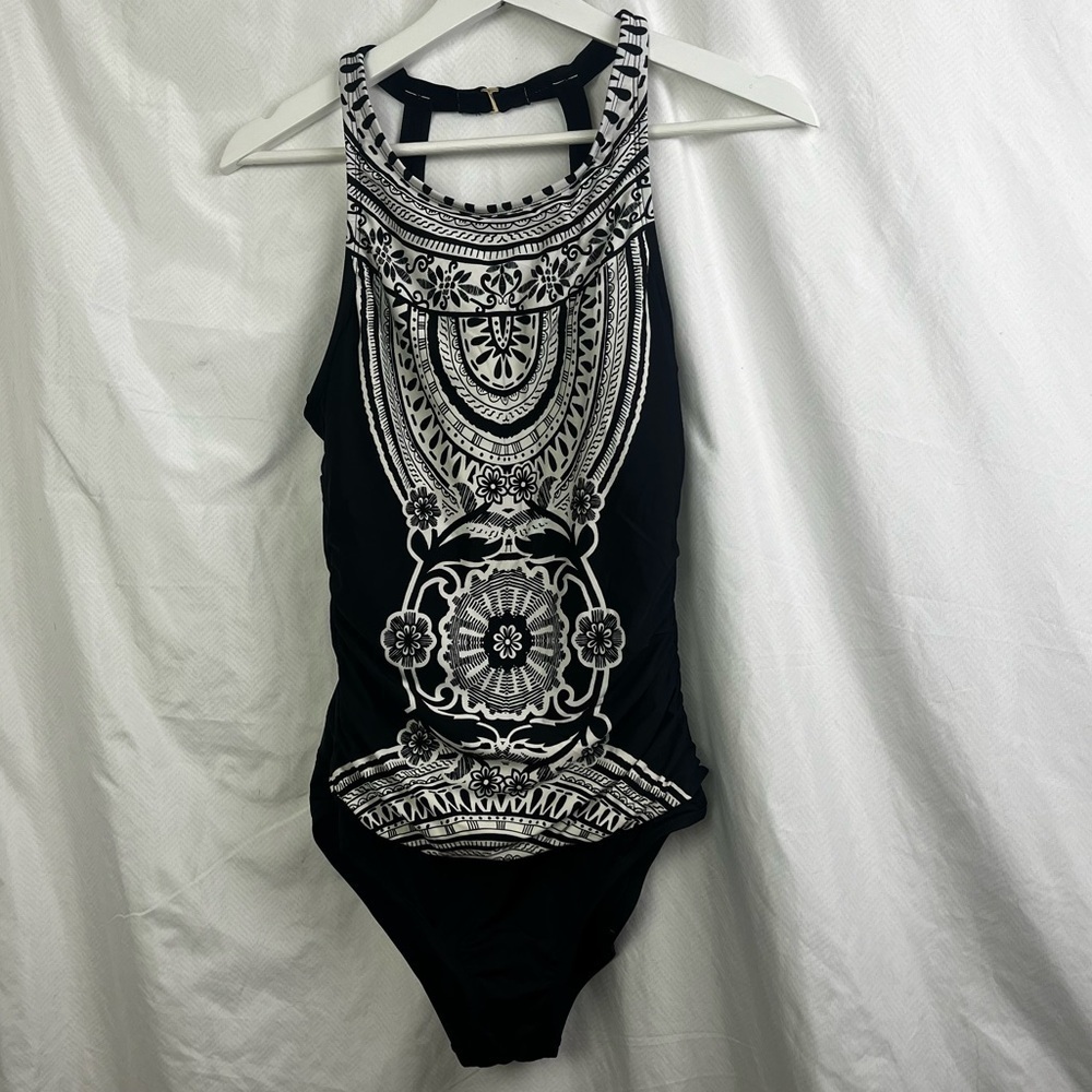 Jantzen Bella Donna high neck one piece swim bathing suit size 10